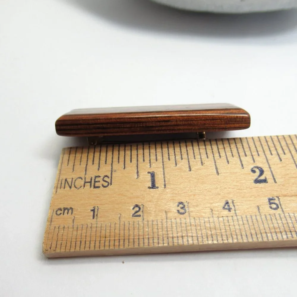 Wood Inlay Brooch